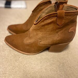 Shyanne Tan Suede Ankle Booties